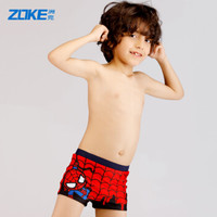 洲克 ZOKE 男童泳裤可爱漫威蜘蛛侠平角舒适速干训练游泳课泳裤LL19O3204 红黑漫威可爱版 160-72-61(18)