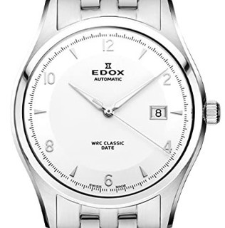 EDOX 依度 WRC Classic系列 80087-3-AIN 男款机械表 40mm 白色 银色 不锈钢