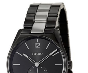 RADO 雷达 TRUE SPECCHIO系列 R27081157 男士时装腕表 37mm 黑色 黑色/银色 陶瓷