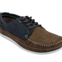 Nicholas Deakins Northern Soul系列系带平底男士休闲鞋帆船鞋 棕色 UK 8 