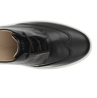 ecco 爱步 Biarritz 男款休闲皮鞋 Black Calf Leather US41