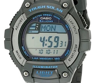 CASIO 卡西欧 W-S220-8BVCF 男士太阳能运动腕表 49mm 灰色 灰色 树脂