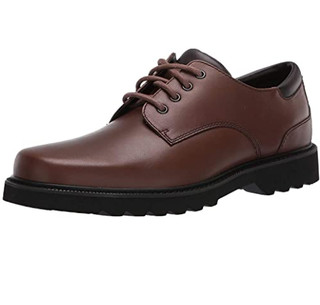 ROCKPORT 乐步 Northfield Oxford 男士防水系带皮鞋 Dark Brown US 6.5