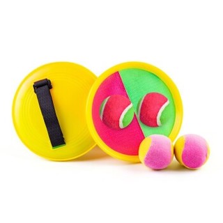 贝沁儿童玩具 粘粘抛接球玩具吸盘粘靶球 2拍+2软球