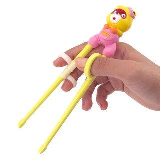美国MDB 儿童学习筷子宝宝防滑餐具训练筷 单只装粉色小浣熊
