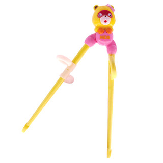 美国MDB 儿童学习筷子宝宝防滑餐具训练筷 单只装粉色小浣熊