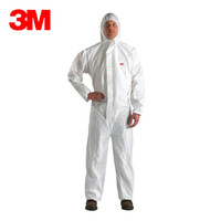 3M 4510 防护服 带帽连体颗粒物 液体有限喷溅防护 白色 L号 10件