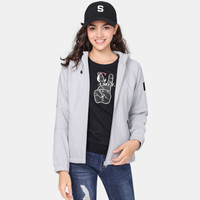 在外 软壳冲锋衣男女户外连帽加绒防风上衣外套潮情侣防泼水登山服 K9W1S0519 银灰 女 XXL