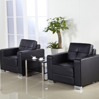 隆旭 办公家具办公沙发茶几组合办公室简约会客接待沙发商务皮沙发 西皮单人位 S122