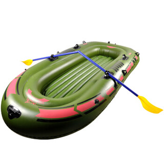 行路者 冲浪潜水 双人军绿皮划艇 橡皮艇 充气船 送船桨 充气泵 修补包
