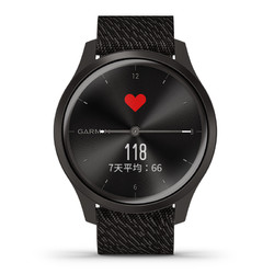 佳明（GARMIN）GarminMove Style 黑色表盘黑色尼龙编制表带 智能通知心率离线支付触屏指针式智能腕表时