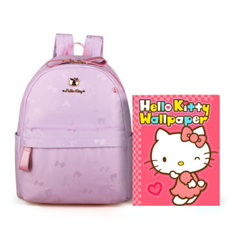 凯蒂猫 hellokitty书包KT1137 小学生书包女公主1-3年级减负护脊双肩背包儿童书包 粉紫