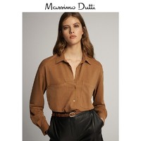 Massimo Dutti女装  大口袋装饰宽松女士衬衫长袖冷淡风 06842672707