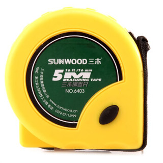 三木(SUNWOOD) 5m双制动锁定钢卷尺/精准装修测量尺子/伸缩尺 6403