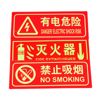 谋福（CNMF） 9676 夜光PVC灭火器消火栓使用方法禁止吸烟有电危险注意安全标识牌贴（D14 灭火器存放点 ）