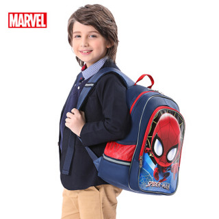 迪士尼(Disney)小学生书包1-3年级 轻盈大容量儿童双肩包 蜘蛛侠系列 红色BA5077C