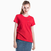 Levi's/李维斯女士红色圆领纯棉短袖T恤
