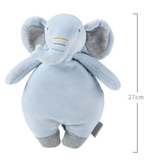 麦侬贝儿 小象安抚玩偶儿童玩具陪睡公仔婴儿玩具安抚巾毛绒玩具0-1-2-3岁宝宝玩具 皮皮象-蓝色 27cm