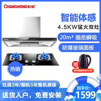 长虹(CHANGHONG)20立方T型欧式油烟机烟灶套餐4.5KW火力燃气灶具套装CXW-258-E50 Z12天然气