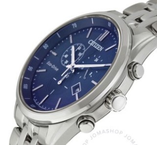 CITIZEN 西铁城 Sapphire Collection AT2141-52L 男款光能动腕表 42mm 蓝色 银色 不锈钢