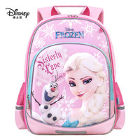 迪士尼(Disney)小学生书包1-3年级 减负耐磨防泼水儿童双肩背包 冰雪奇缘系列 粉色FP8065A