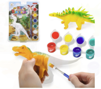 JIMITU  吉米兔 创意手工涂色彩绘恐龙模型 小恐龙3只
