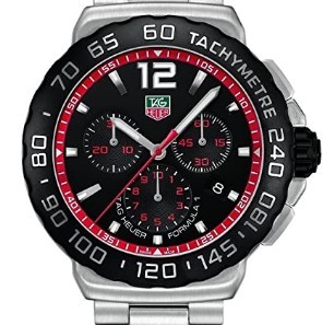 TAG Heuer 泰格豪雅 Formular1系列 CAU1116.BA0858 男士石英手表 42mm 黑盘 银色不锈钢表带 圆形