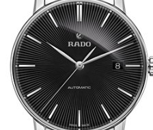 RADO 雷达 晶璨经典系列 R22860153 男士机械手表 37.7mm 黑色 不锈钢 银色 不锈钢