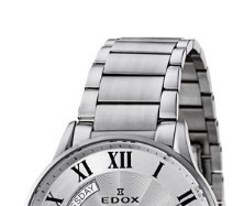 EDOX 依度 Les Vauberts系列 83011-3B-AR 男款机械表 42mm 银色 不锈钢 银色 不锈钢