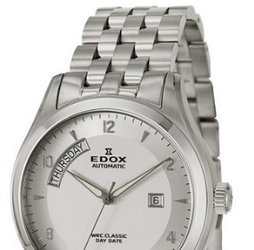 EDOX 依度 WRC Classic系列 83013-3-AIN 男款机械表 43mm 银色 银色 不锈钢