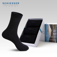 SCHIESSER 舒雅 德国舒雅男士袜子莫代尔3双装袜子男夏季E5/16353K 黑色（7900） 40-42