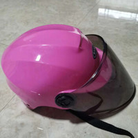 电瓶摩托车头盔 安全帽 粉色