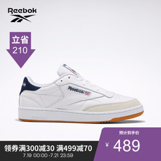 Reebok锐步 运动经典CLUB C 85 MU男子低帮休闲鞋FW7741 FW7741_白色/藏青色 42