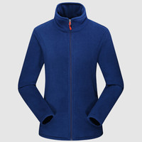 富铤(FORTEI)棉衣男棉服2019秋冬新款抓绒衣男情侣款摇粒绒开衫保暖外套 8099 深蓝色(女款) M