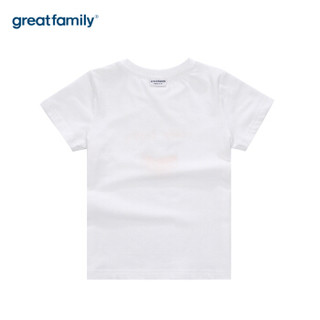 歌瑞家（greatfamily）童装婴儿衣服夏季短袖T恤男女宝宝套头半袖上衣 白色100码