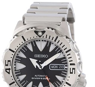 SEIKO 精工 SRP307 男士机械手表 42.5mm 黑盘 银色不锈钢表带 圆形