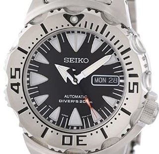 SEIKO 精工 SRP307 男士机械手表 42.5mm 黑盘 银色不锈钢表带 圆形