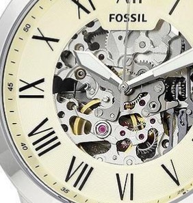 FOSSIL Grant系列 ME3099 男款机械表 45mm 镂空 棕色 皮革