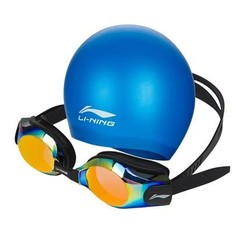 LI-NING 李宁 LSJL509A 高清防雾近视泳镜+硅胶泳帽 游泳套装