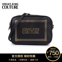 【官方】VERSACE JEANS COUTURE 范思哲 奢侈品 女士黑色聚酯纤维金色LOGO单肩斜挎包 E1VUBBT7 40329 M27