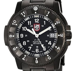 LUMINOX 鲁美诺斯 3402 F-117 Nighthawk 夜鹰 男款腕表 40mm 黑色 黑色 PVD镀黑不锈钢