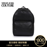 【官方】VERSACE JEANS COUTURE 范思哲 奢侈品 男士黑色聚酯纤维黑色字母双肩背包 E1YUBB02 40331 M57