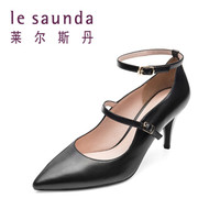 莱尔斯丹 le saunda 尖头细高跟一字带女鞋 LS 9M87113 黑色 38