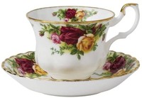Royal Albert 古老乡村玫瑰茶杯茶碟套装