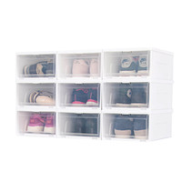 25日0点前150件：爱丽思日式透明组合鞋盒可叠加男女鞋盒防尘防潮简约收纳箱 9个装*2件