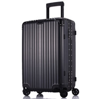 VinsonPaul 文森保罗 拉杆箱26英寸万向轮旅行箱ABS+PC男女铝框大容量行李箱 VP-16005陨石黑