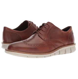 ecco 爱步 Jeremy Hybrid 男士休闲皮鞋 Cognac Wingtip US6-6.5