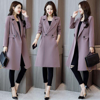 BANDALY 风衣女2019秋季女装新款开衫潮流拼接时尚休闲气质秋季风衣纯色 yzXZYHC938q 珊瑚紫 2XL