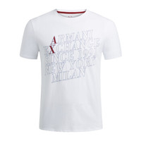 ARMANI EXCHANGE 阿玛尼奢侈品男士短袖针织T恤衫 3ZZTFA-ZJD3Z WHITE-1100 L