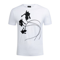 EMPORIO ARMANI阿玛尼奢侈品男士时尚刺绣短袖T恤 3G1TL4-1JTUZ WHITE-0100 L